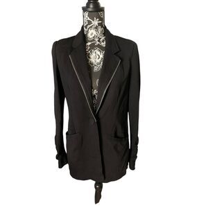 DKNY Jeans Black Jacket w/ Zipper Sleeves Size 10